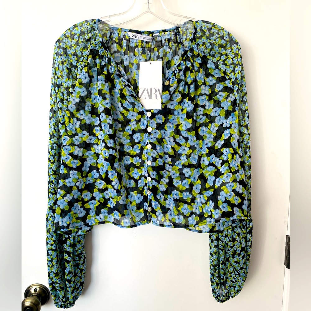 ZARA Floral Blouse NWT! - Picture 3 of 8